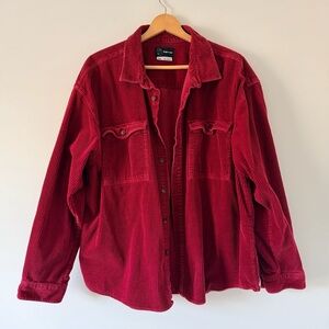 Original Used Red Corduroy Button-Up Shirt